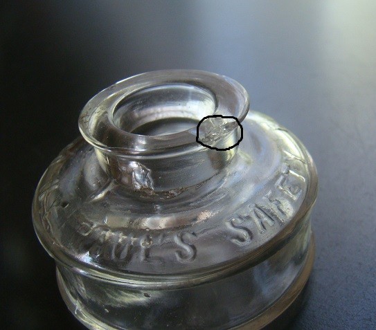 Antique 1890's PAUL'S SAFETY BOTTLE & INK CO. N.Y. Ink Bottle