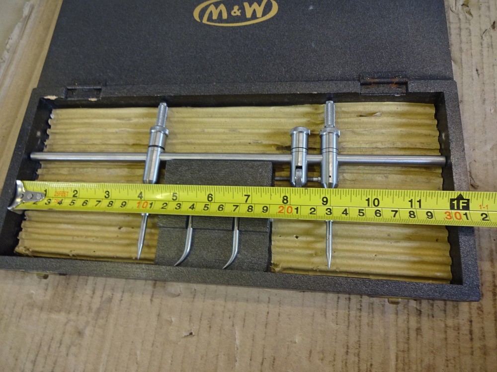 M & W Trammel set cased