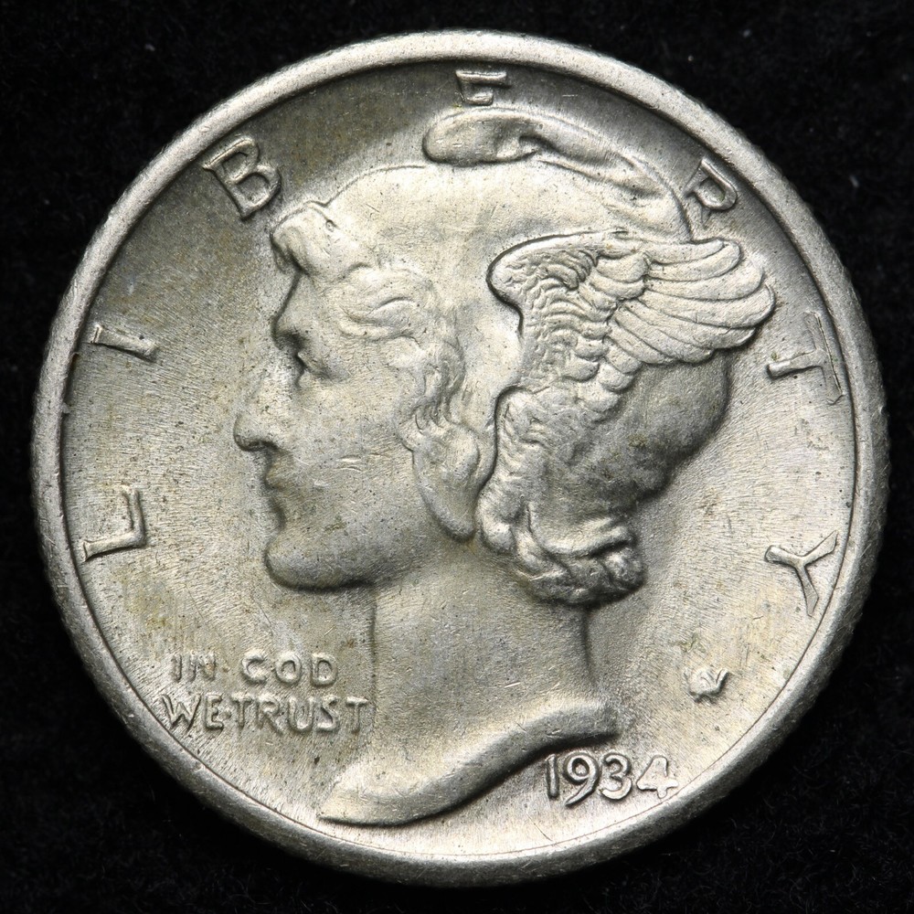 1934 Mercury Silver Dime GEM BU *UNCIRCULATED* MS E165 UAH