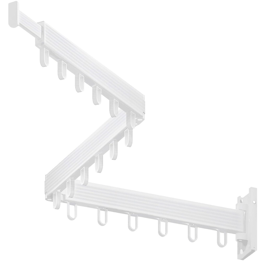 Wall Mounted Drying Rack, Space-Saving Tri Folding Retractable Clothing Hange...