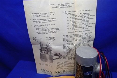 W.E. ANDERSON DouTecT EXPLOSION PROOF PRESSURE SWITCH MODEL H-2 NOS UNUSED