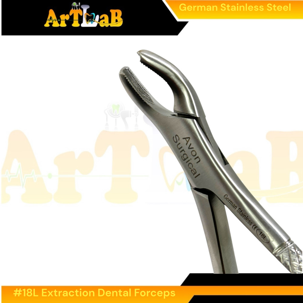 18L Upper First & Second Molar Extraction with Serrated Jaw, Hook Handle (1pc)