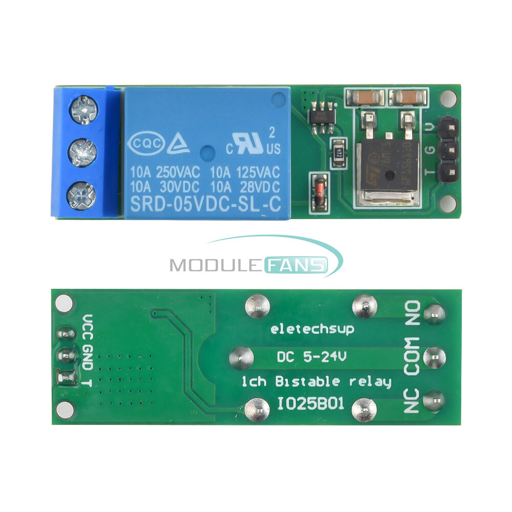 Flip-Flop Latch Relay Bistable Self-locking Low Pulse Trigger Relay Module 6-24V