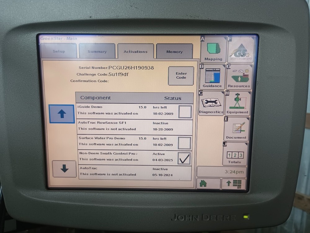 John Deere 2600 Display With Autotrac
