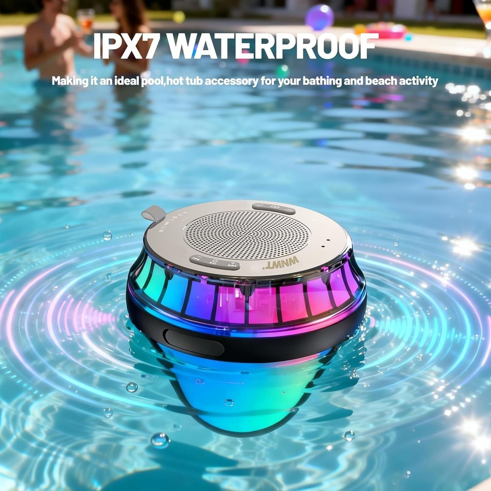 Floating RGB Bluetooth Speaker for Pool, High-Quality Sound