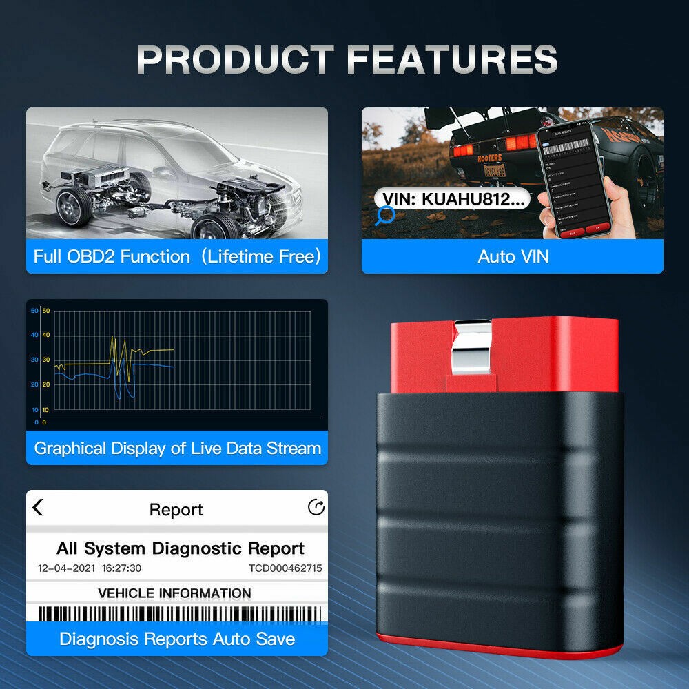ThinkSafe OBD2 Bluetooth Scanner All System Bidirectional Diagnostic EPB Oil