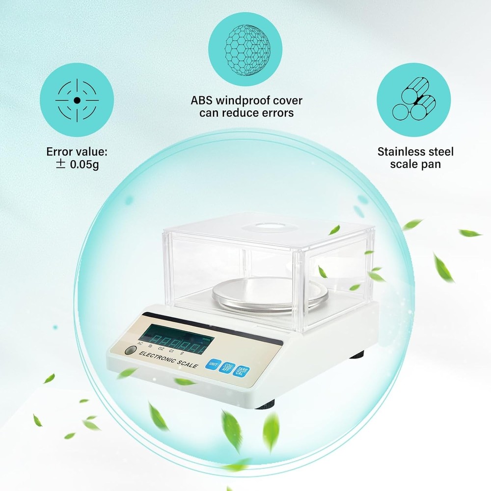 Analytical Balance 3000g/0.01g High Precision Lab Scale with Internal Windshield