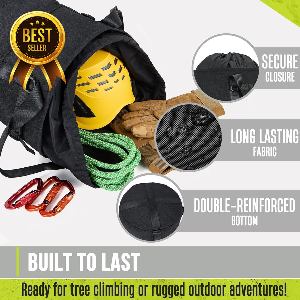 35L Arborist Rope Bag Tree Climbing Gear Backpack with Side Pockets