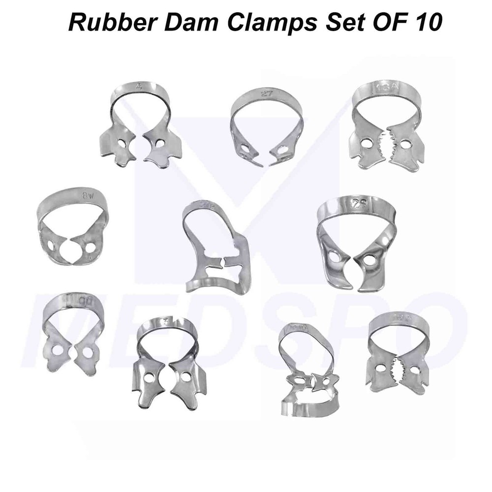10 PCS Dental Endodontic Rubber Dam Clamps Upper Lower Molar Restorative Tools