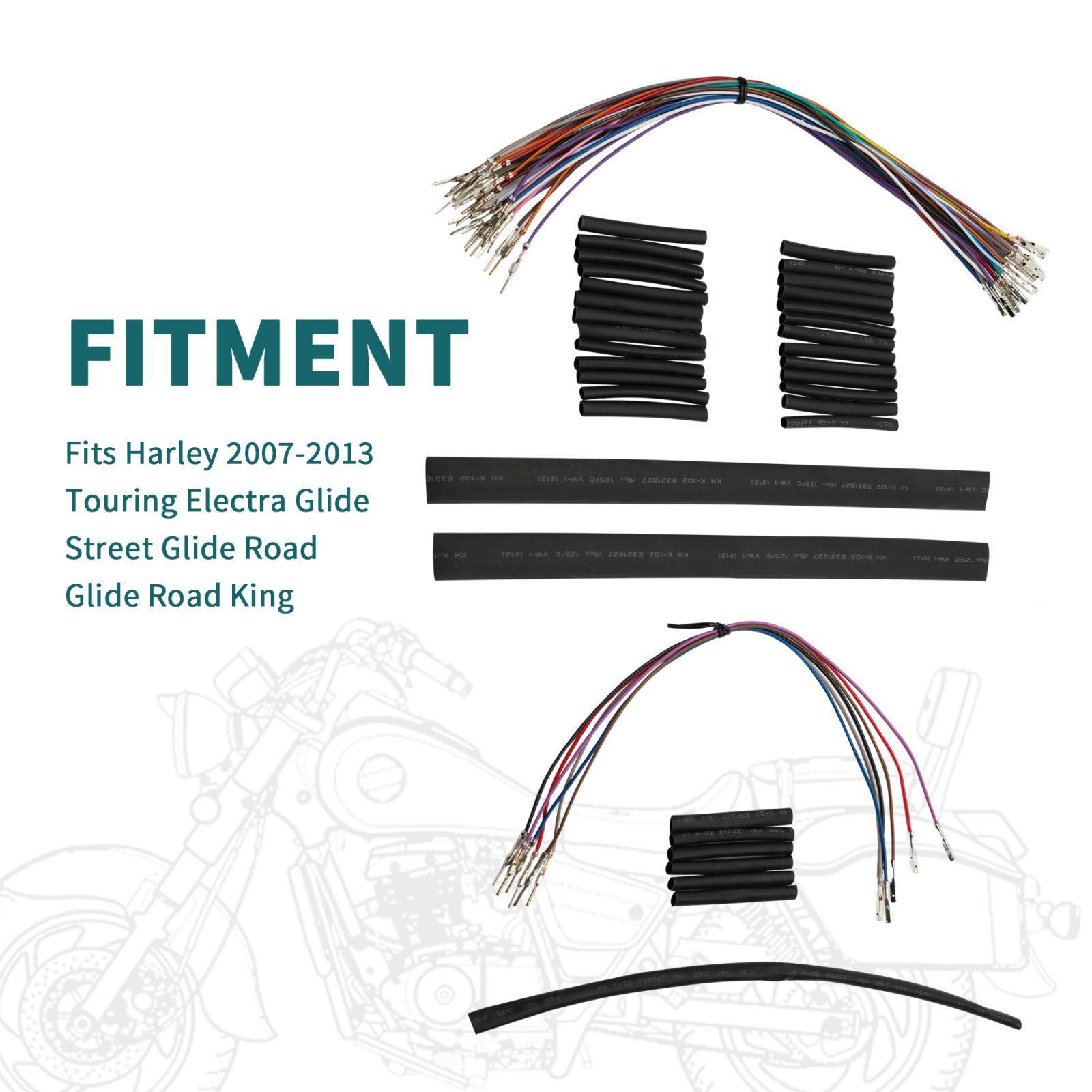 14" 16" Handlebar Electronic Extension Wire Cable Harness Kit For Harley Touring