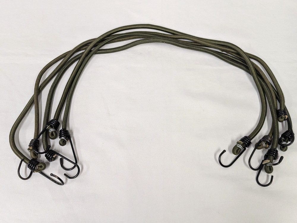 Genuine British Army Elasticated Bungee Cord Straps x 5