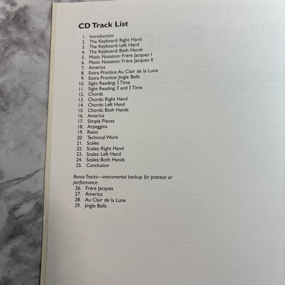 Step One Play Piano Includes CD