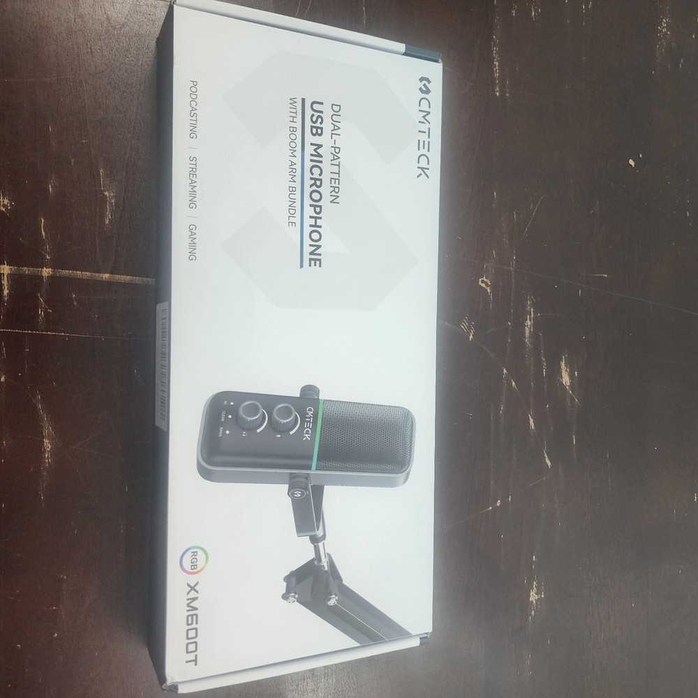 CMTECK USB Microphone With Boom Arm Bundle Dual-Pattern New In Box