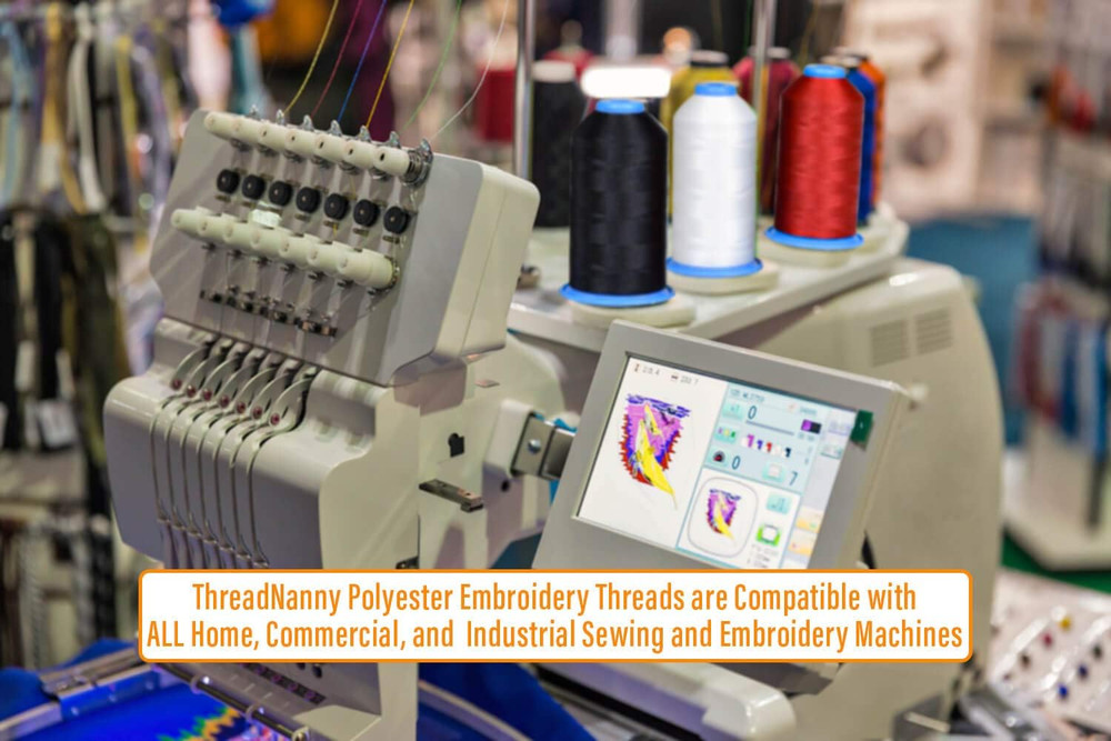 Huge Machine Embroidery Thread White 3 Pack X-Large Polyester Cones 5500 Yards E