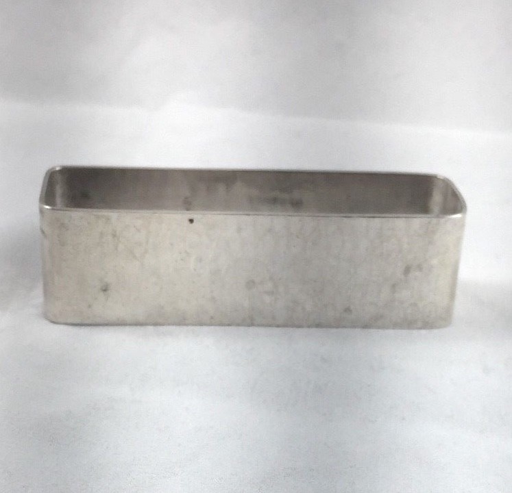 LeBolt #134 Arts&Crafts Hand Hammered Sterling Rectangular Napkin Ring- Mono NWC