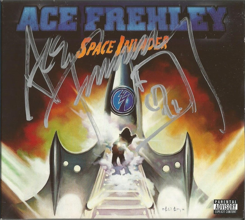 ACE FREHLEY = Autographed/Signed "Space Invader" Cd (R.I.P.)