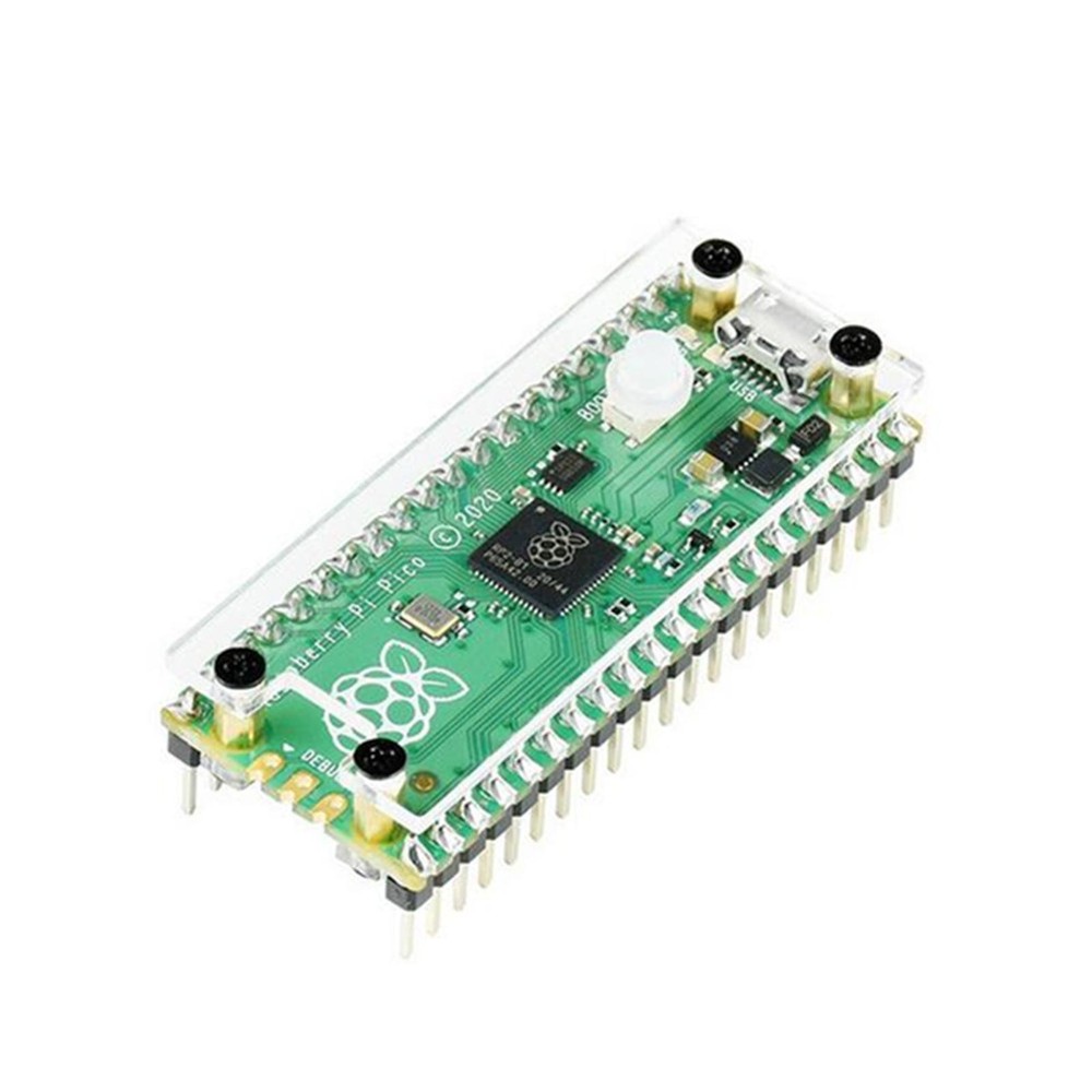 Clear Acrylic Top&Bottom Panel Case With Customs Key Cap for Raspberry Pi Pico H