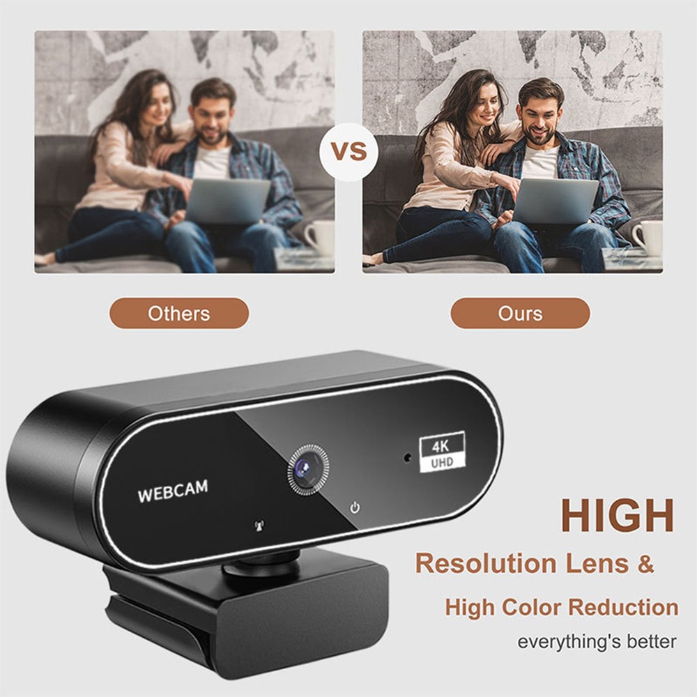 4K Webcam Video Camera 2K Autofocus Streaming Web Cam With Microphone HD 1080P