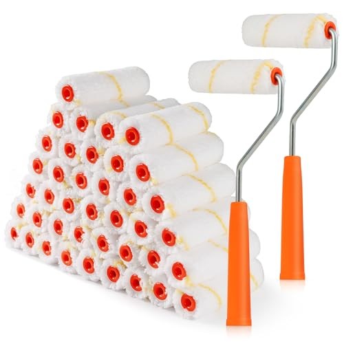 Microfiber Paint Roller 4 Inch, 40 Pack Mini Paint Roller 4 Inch,40 Pack