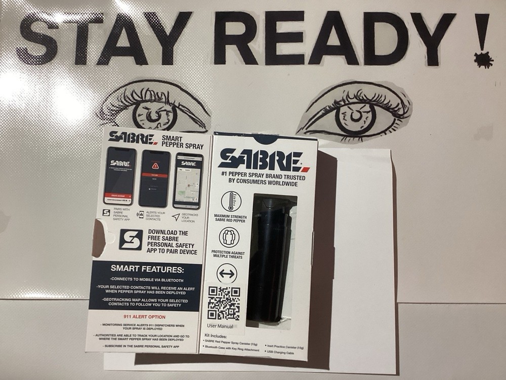 SABRE SMART Pepper Spray with Bluetooth GPS Continuous Tracking Text 10/25