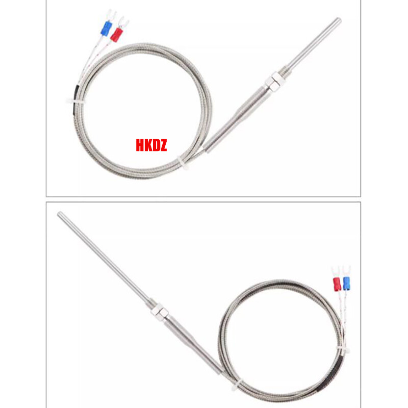K Type Thermocouple Temperature Sensor Probe 0-400°C 2P Shielded Cable 30~200mm