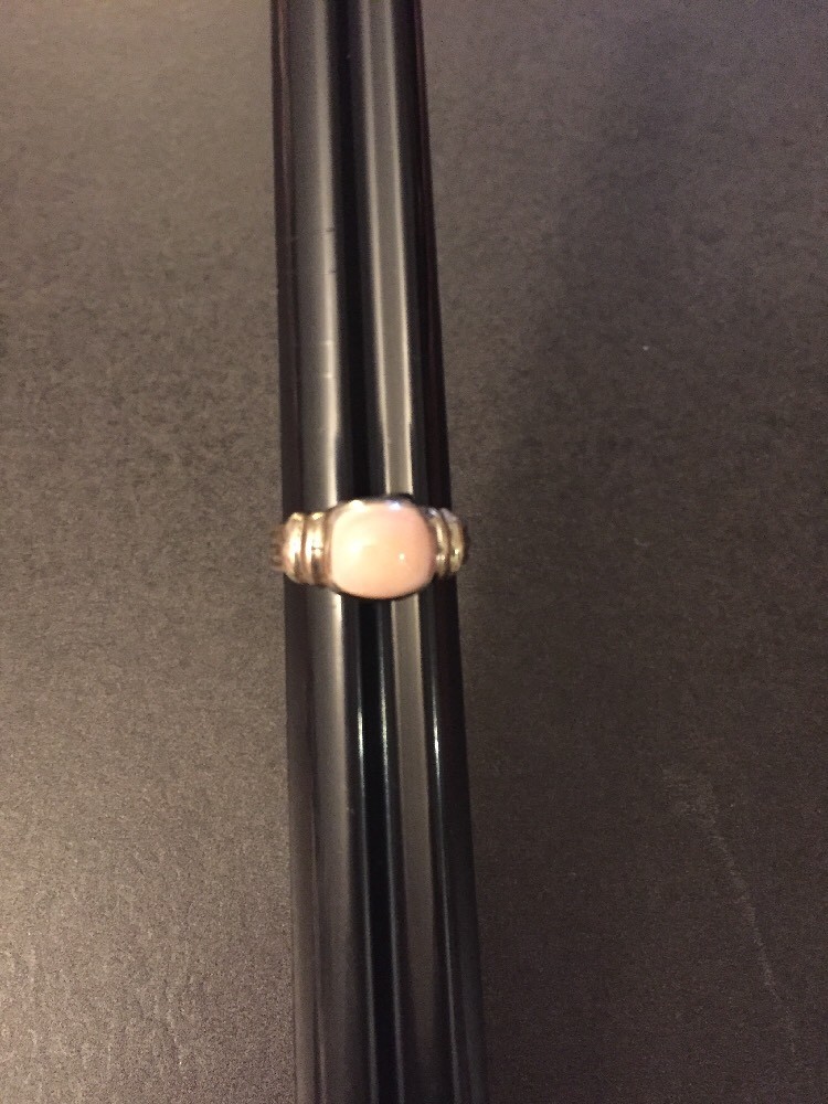 Sterling Silver Pink MOP Ring And Earrings Set