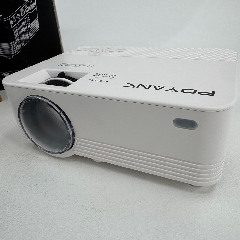 Poyank Model TP-01 White Wireless Mini Projector with Remote - NEW OPEN BOX