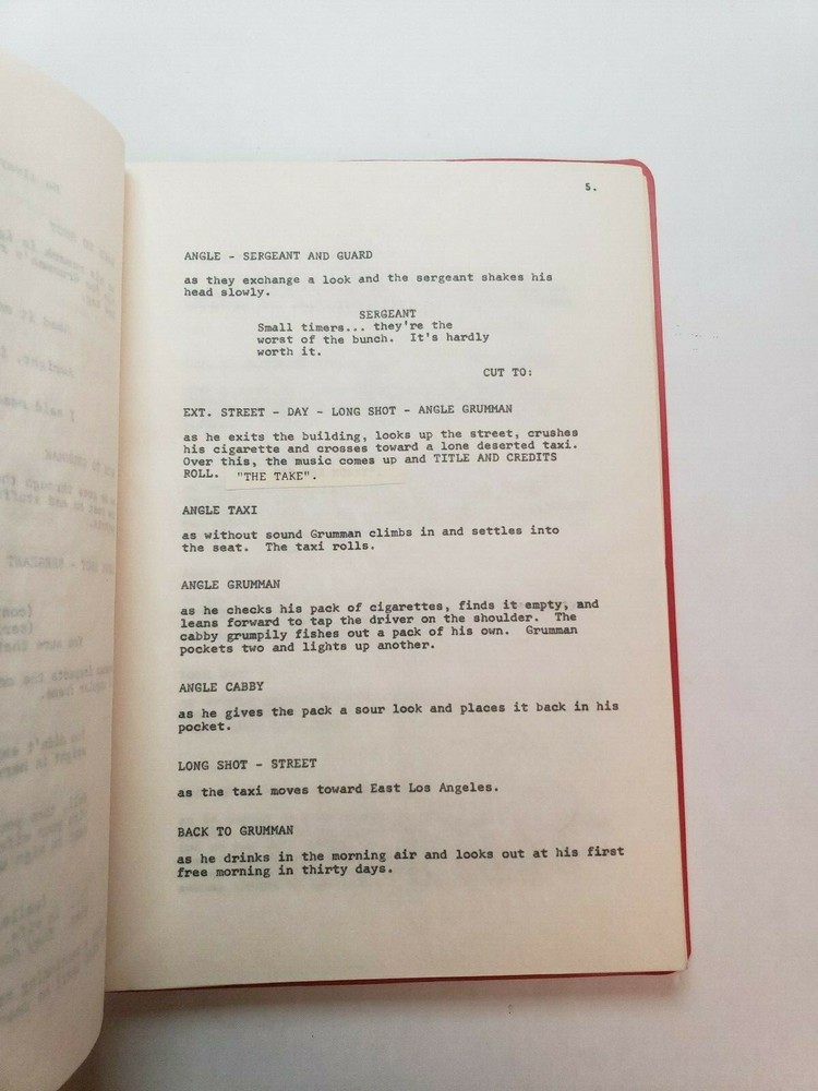 THE TAKE / B.W. Sandefur 1970's Unproduced Move Script Screenplay