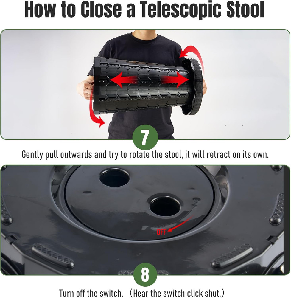 Upgraded Foldable Stool Thickened, Portable Collapsible Stool Retractable Stool