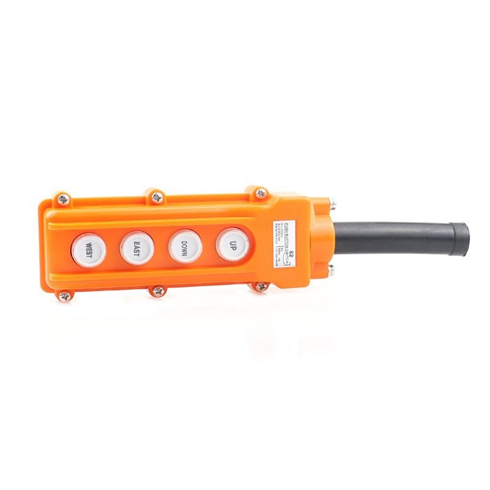 Crane Pendant Switch COB62 4 Way Push Button Orange Rainproof ABS Plastic