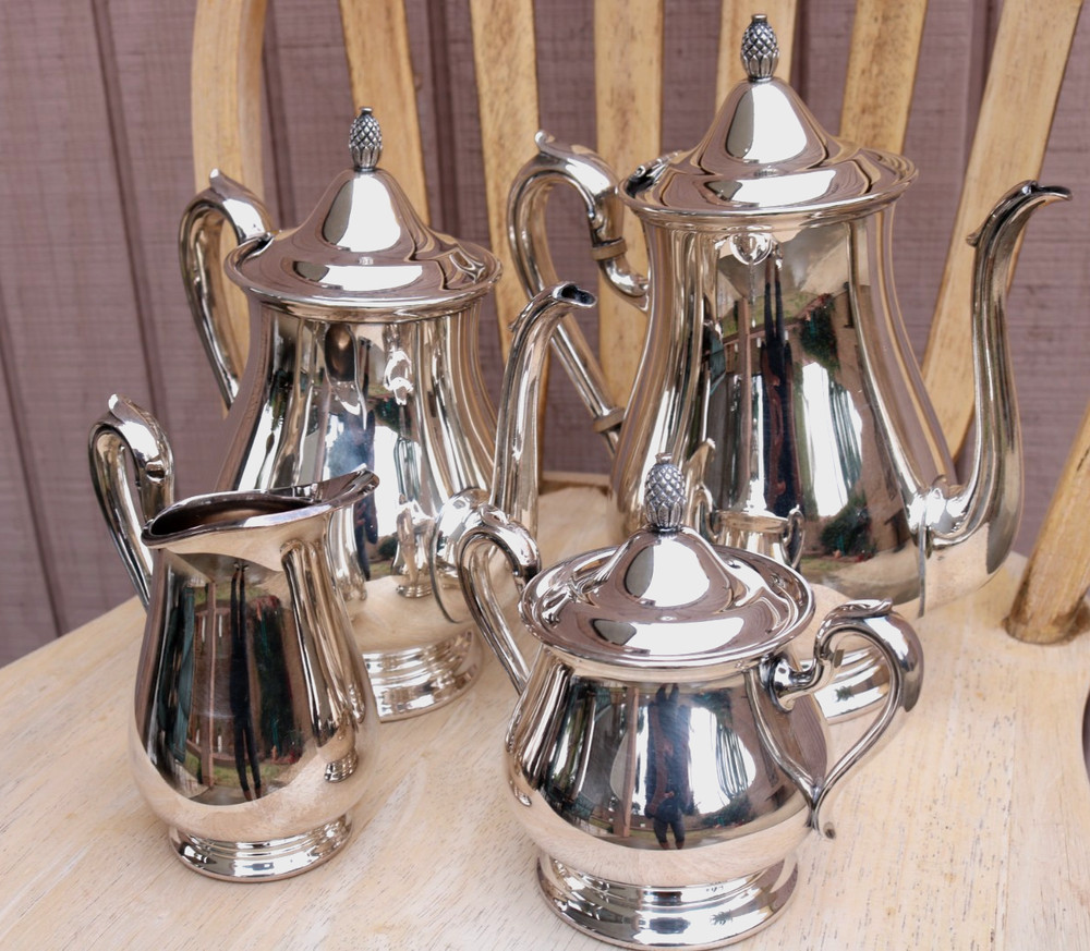 Silverplate Tea Coffee Service Reed & Barton Jamestown 1800 Vintage