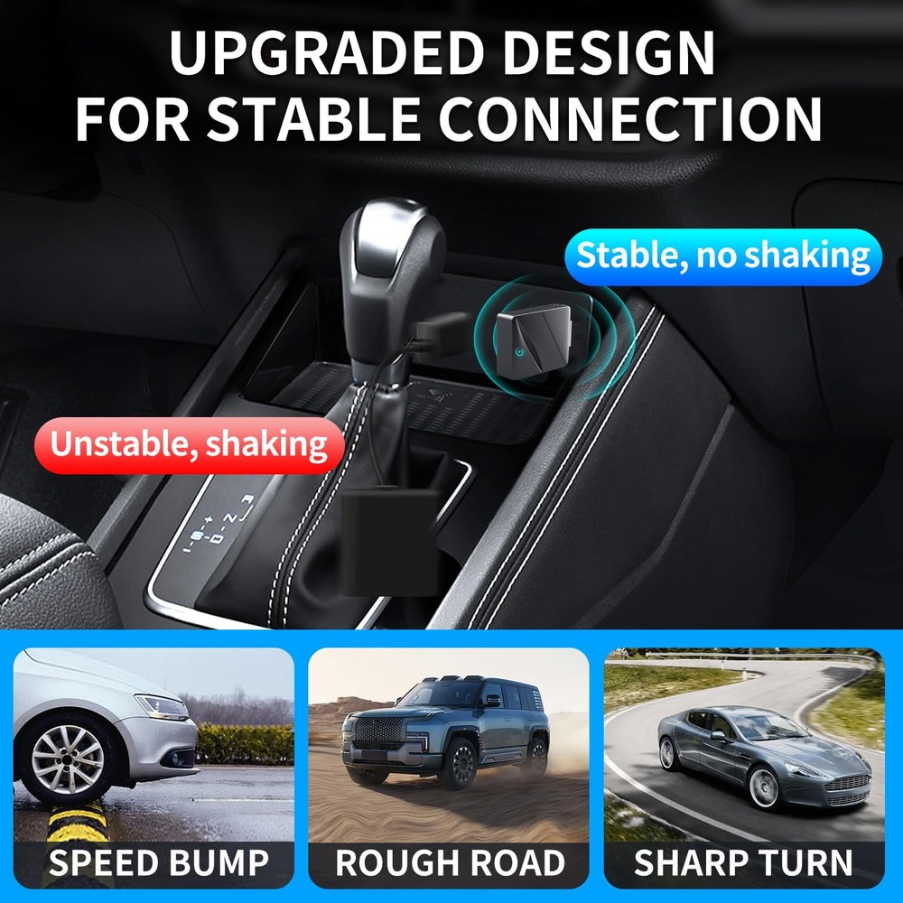 Wireless CarPlay Adapter,Convert Wired to Black