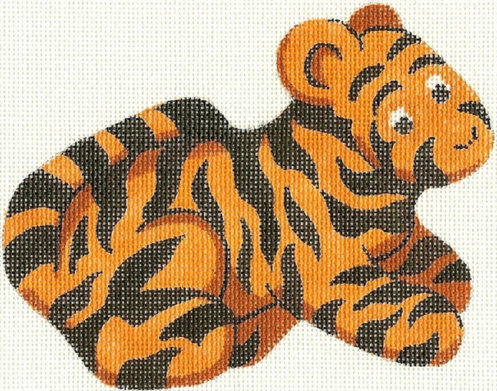 Needlepoint Handpainted Winnie the Pooh Tigger Christmas Silver Needle