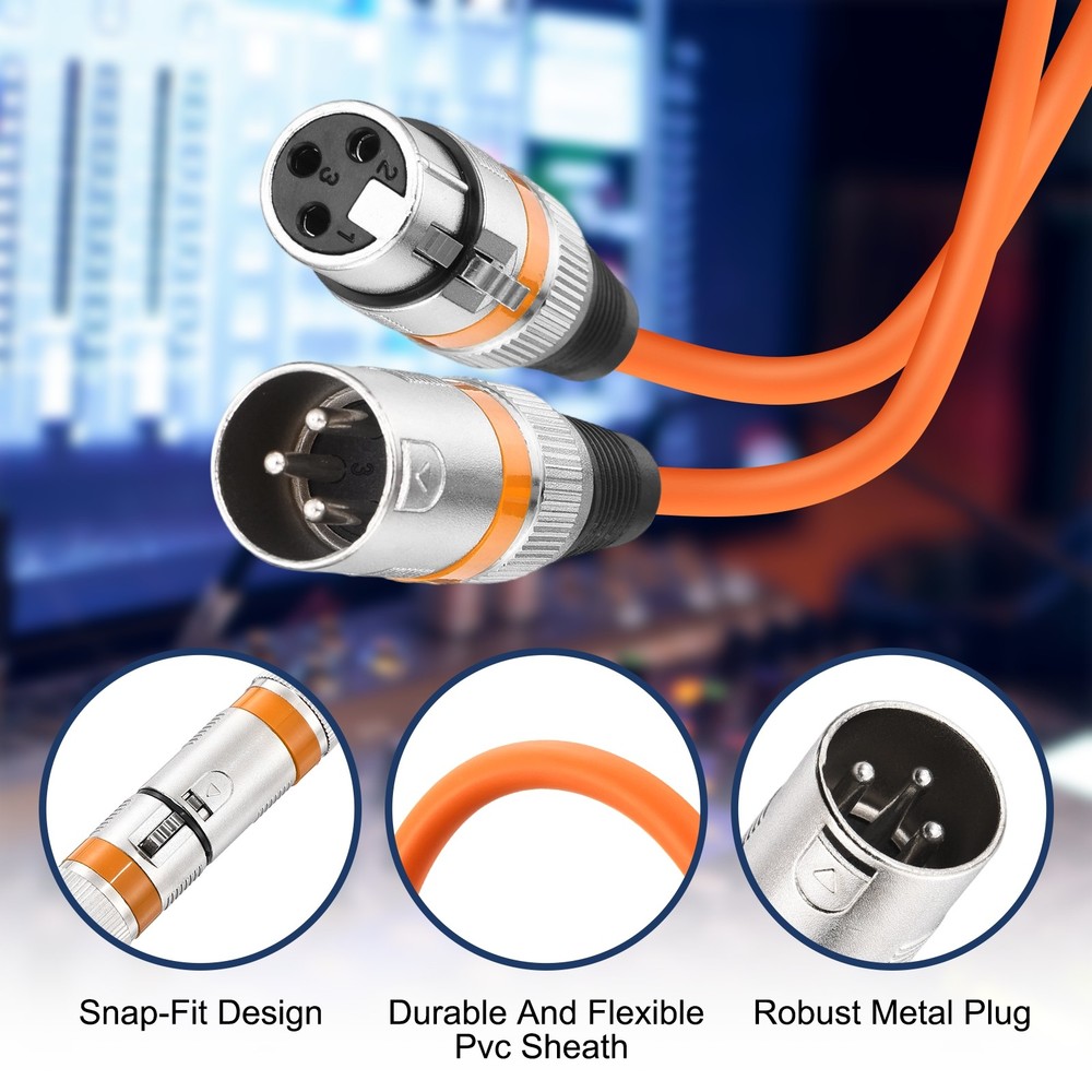 6 Pcs XLR Cables, 3 ft Microphone Cable for Live Recording Studios, Origin