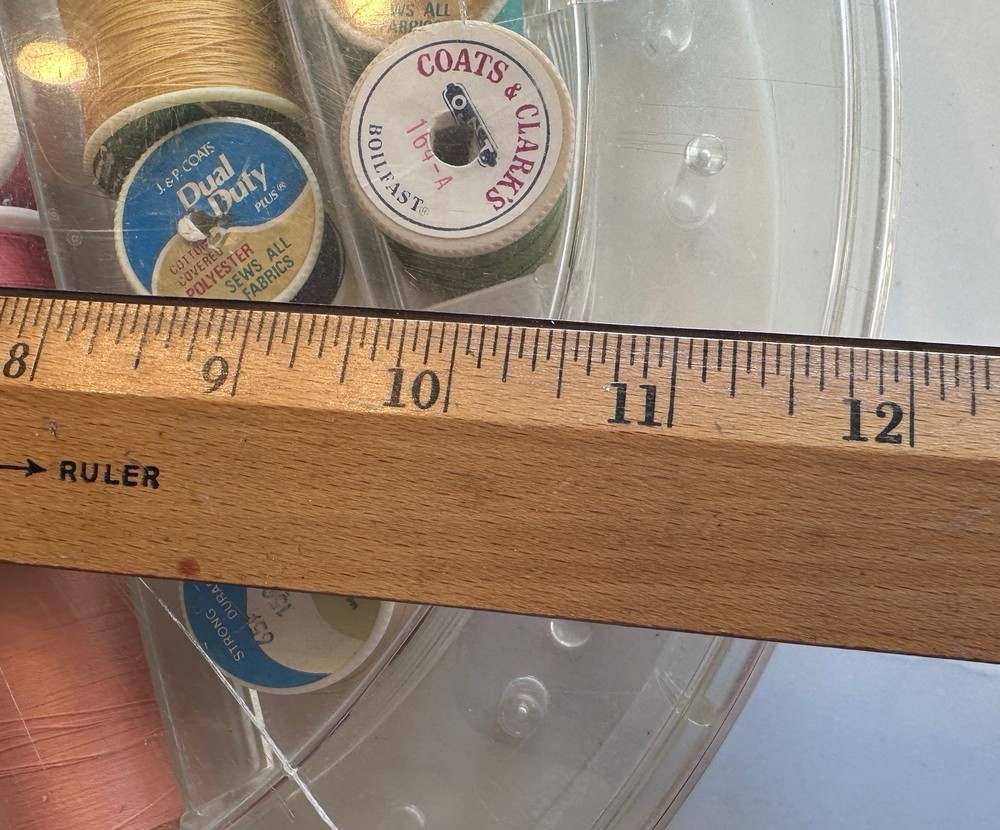 Sewing Thread Spool Organizer Storage Box & Contents