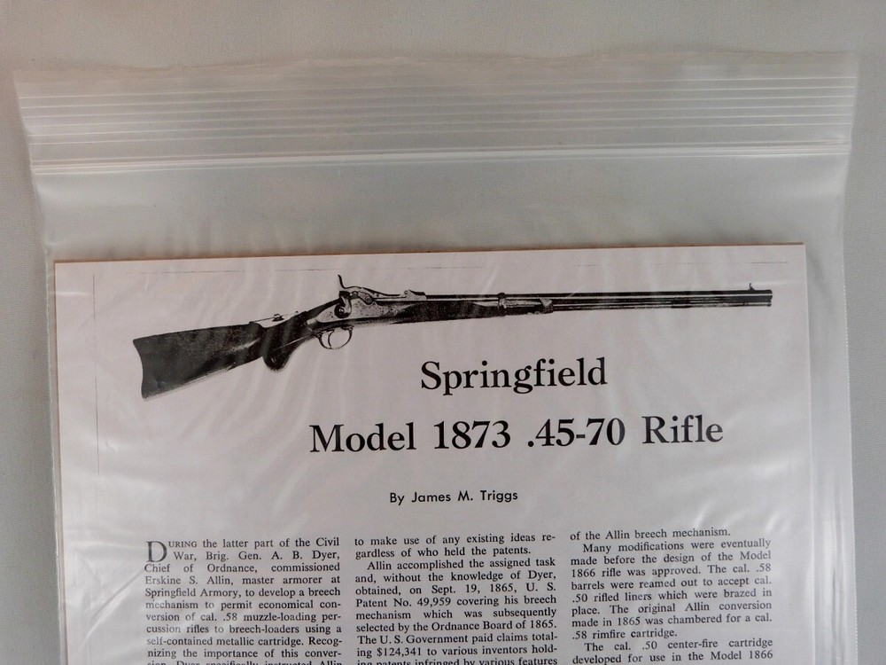 SPRINGFIELD MODEL 1873 .45-70 RIFLE BREAK DOWN INSTRUCTION KIT