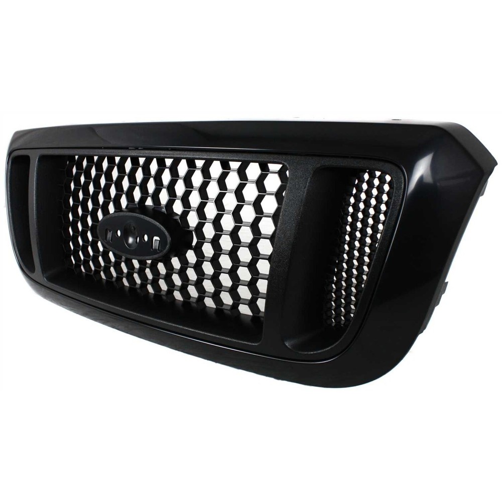 Grille For 2004-2005 Ford Ranger Textured Black Shell w/ Silver Insert Plastic