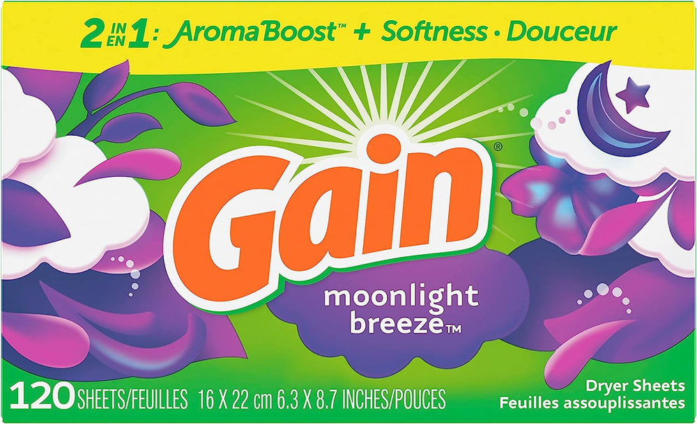 Gain Dryer Sheets, Moonlight Breeze Scent, 120 Count