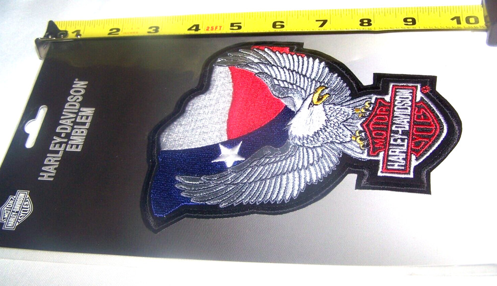 Harley Davidson Eagle wings Patch Jacket HOG Texas Flag Bar & Shield