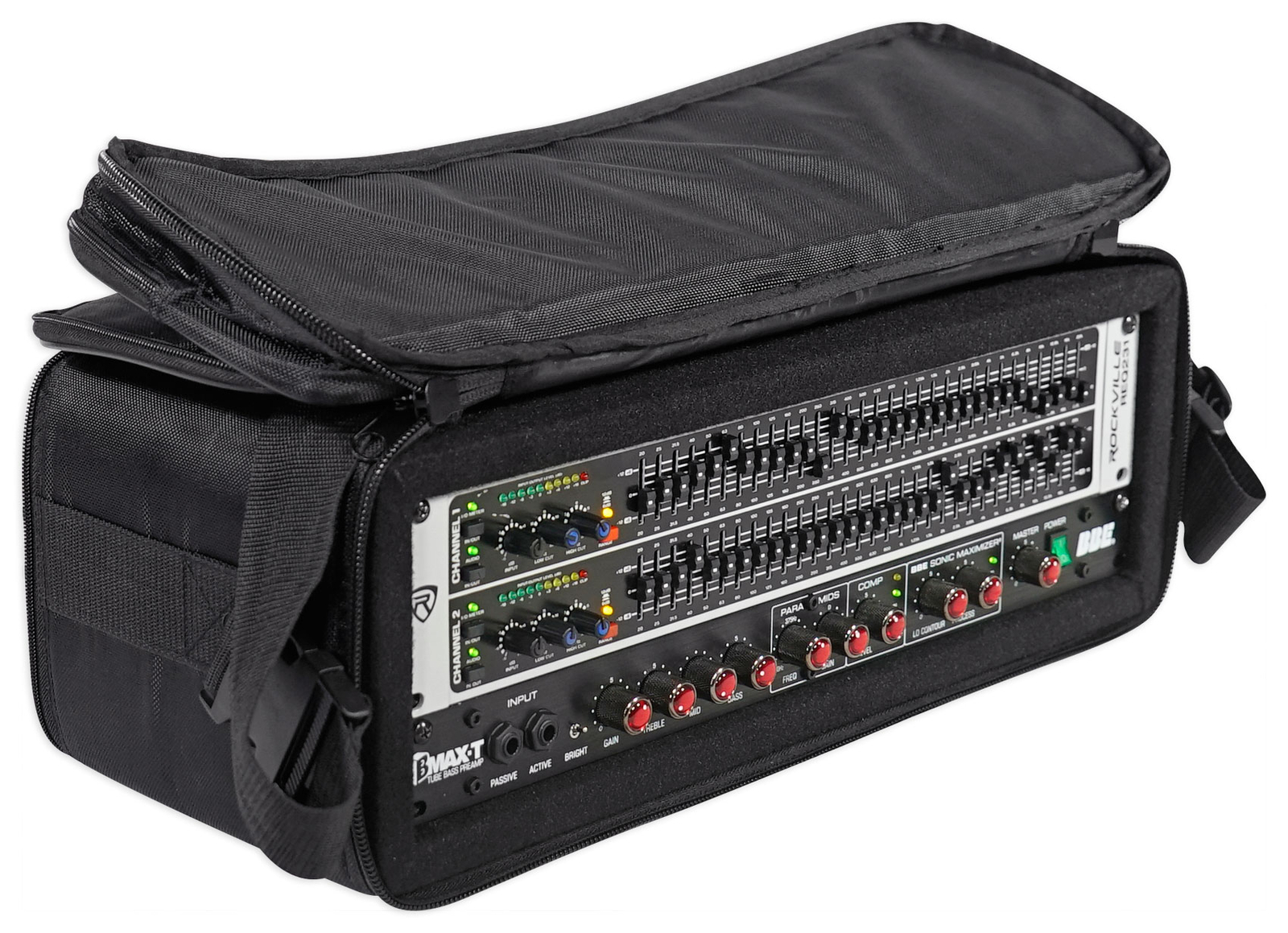 Rockville RRB30 3U Rack Bag Double-Sided Case with 12" Depth + Shoulder Strap