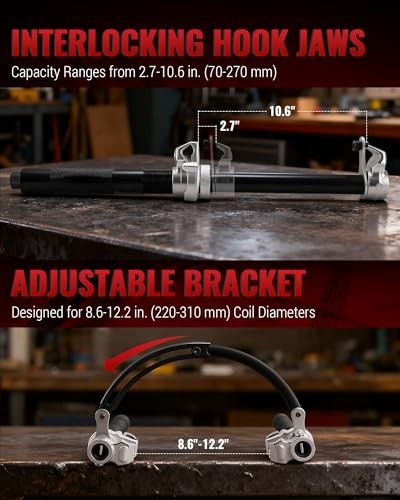 Spring Compressor Tool, Coil Spring Compressor Tool and 10.6" Max Safe Opening