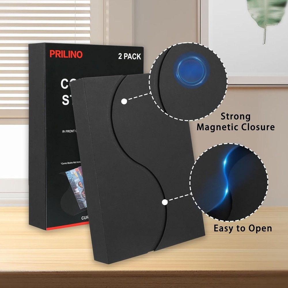 Portable Black Comic Folio 2-Pack: Lightweight, Magnetic, Silver Age Ready