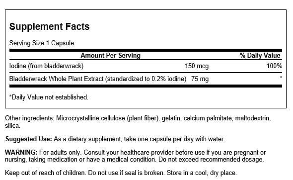 Swanson Bladderwrack Leaves 60 Capsules