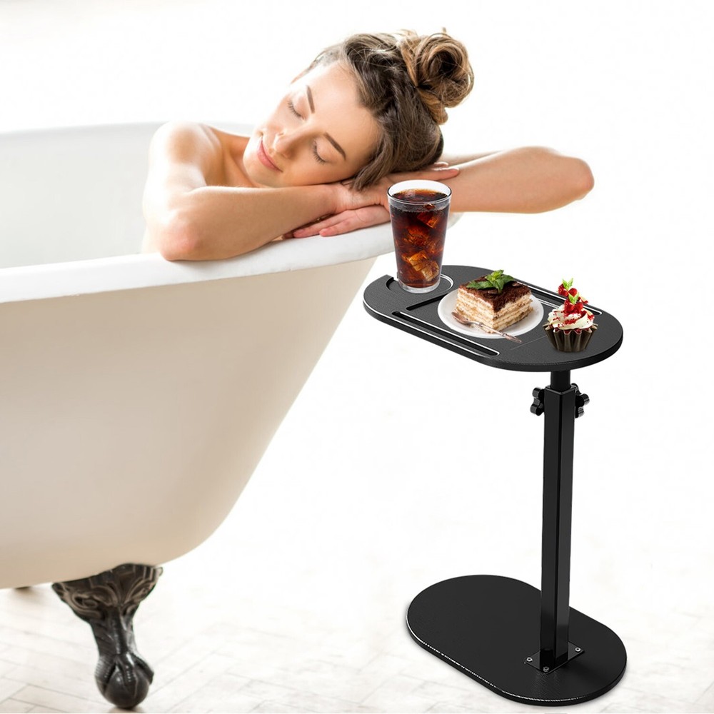 C-Shaped Bathtub Tray Table Heavy Duty Table Adjustable Height Bed Sofa Table