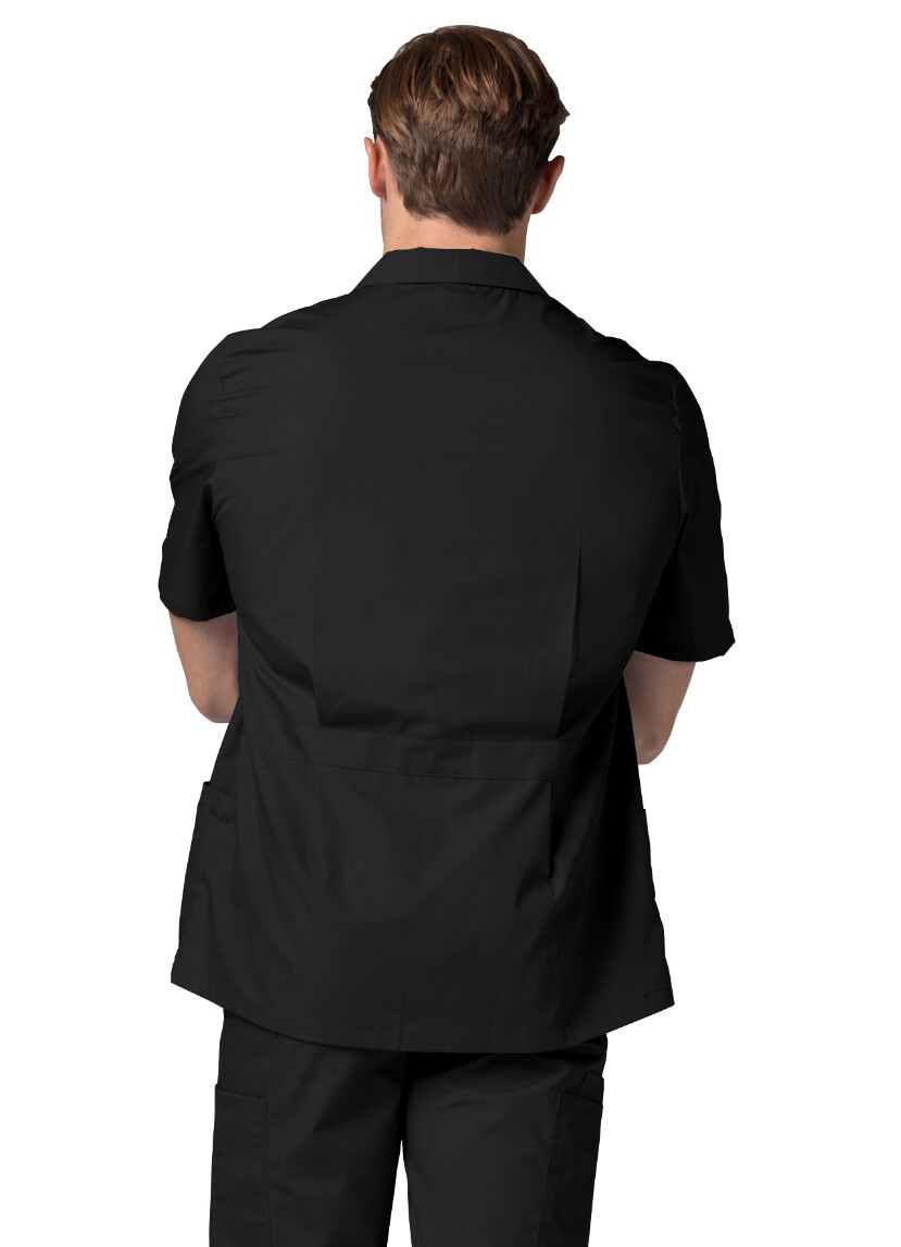 Adar Men Short Sleeve Medical Scrub Doctor Nursing Front Zipper Scrub Jacket