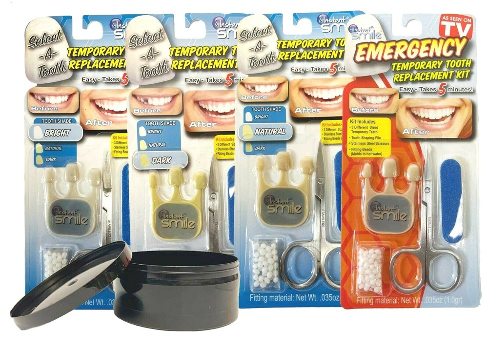 Instant Smile Makeover Temporary Teeth and Emergency Replacement Kit with Case
