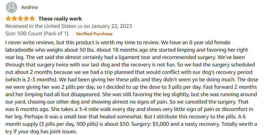 Glucosamine Chondroitin with MSM for Dogs , Hip and Joint Support