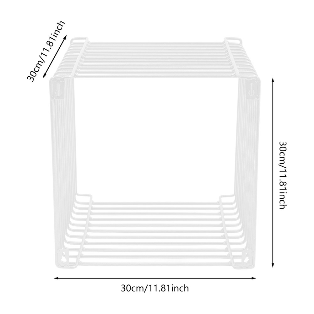 Side Table, Square Geometry Side Table, Linear Metal End Table