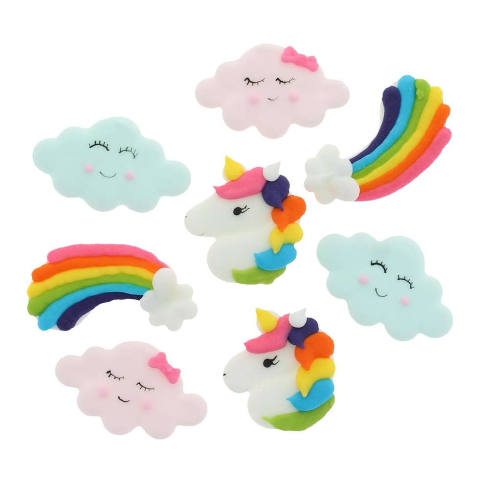 Edible Cake Decorations 48Count – Unicorns, Rainbows & Clouds | Kosher Royal ...