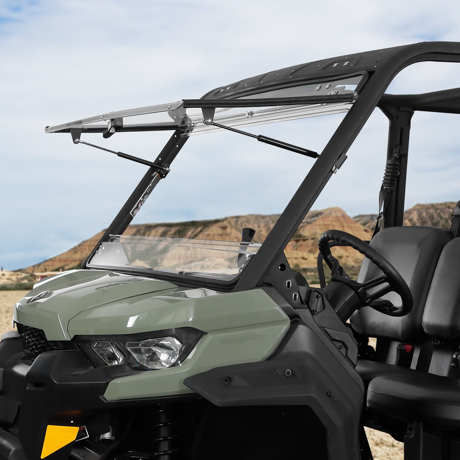 UTV Flip Windshield Front Window for Can Am Defender/ MAX HD 5 7 8 9 10 2016-26